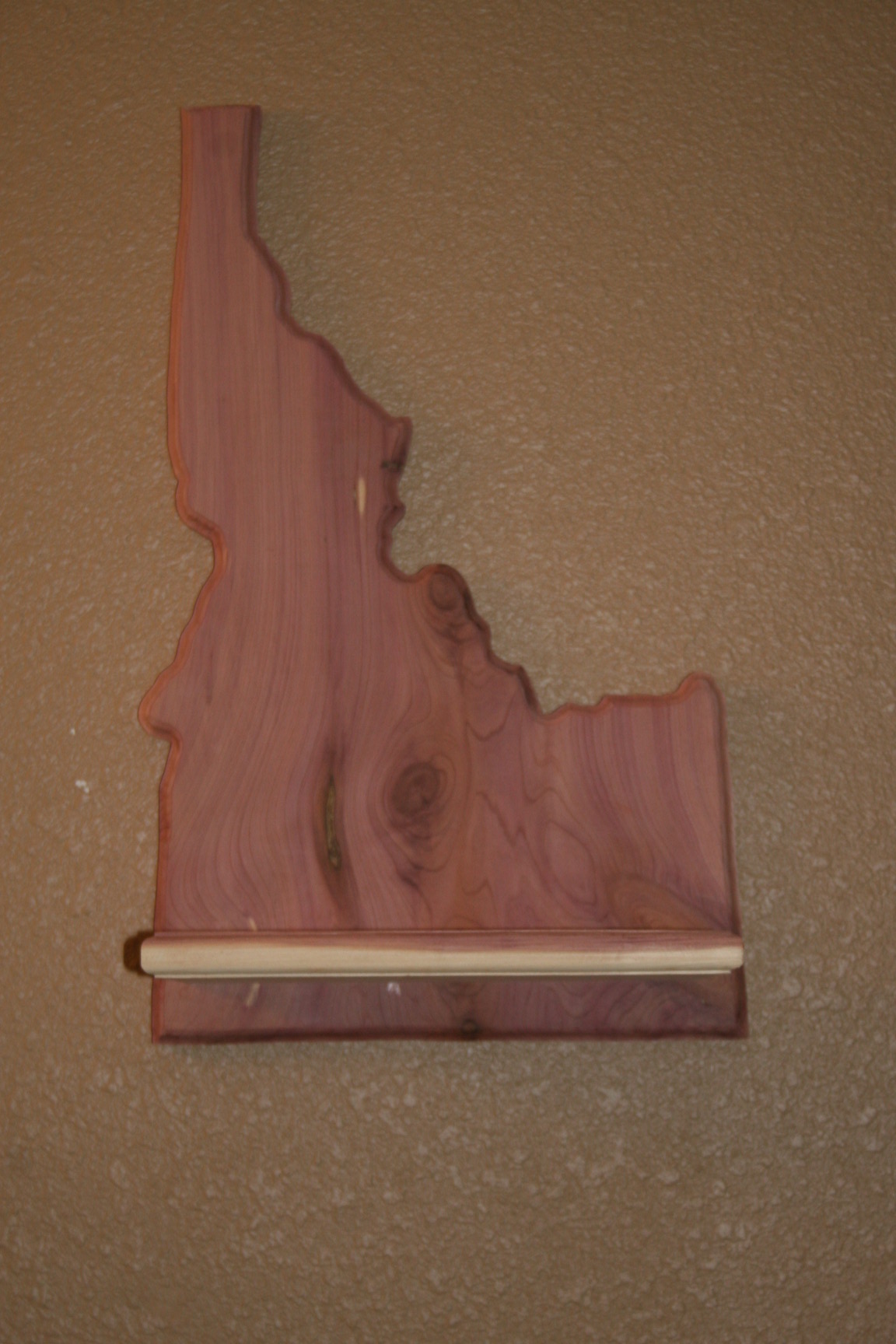 Custom Cedar Idaho Euromount plaque with shelf